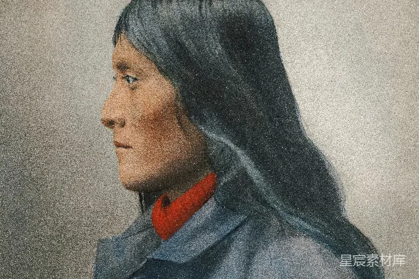 高清摄影 侧脸的长发女性肖像