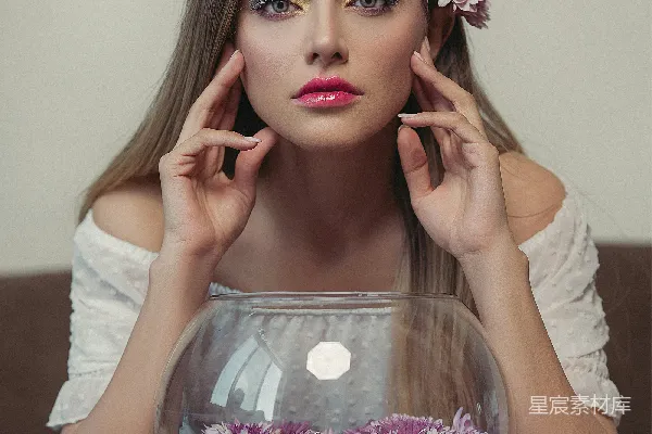 高清摄影 花与美的相遇