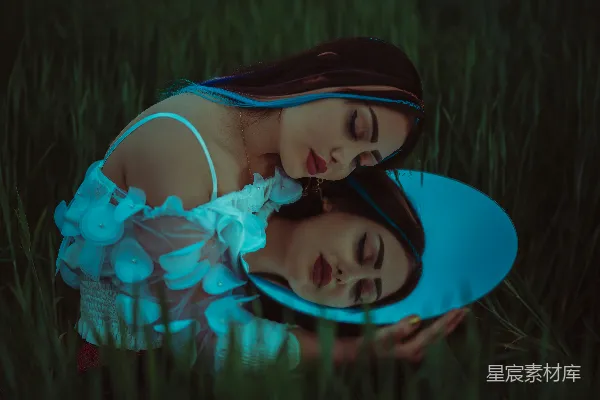 高清摄影 镜中花，水中月 - 蓝调梦幻