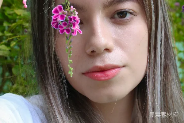 高清摄影 花环少女的自然之美
