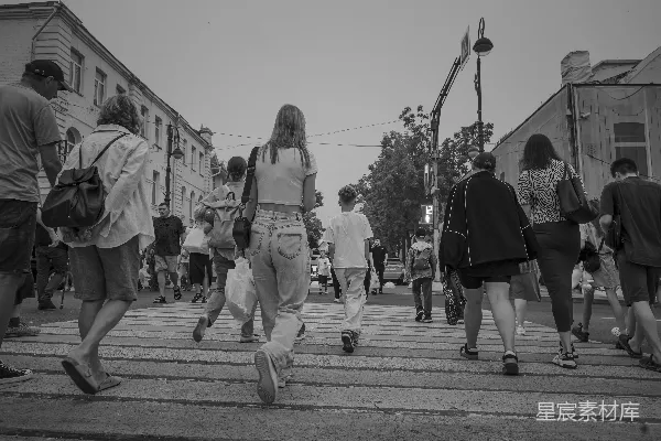 高清摄影 繁忙的街头行人