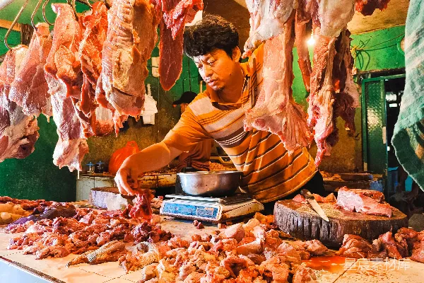 高清摄影 肉市摊主