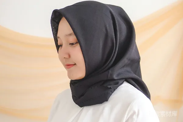 高清摄影 优雅黑纱头巾的女性