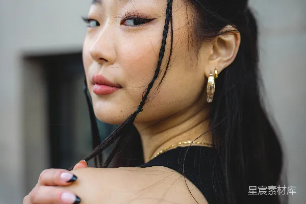 高清摄影 时尚女性的侧脸特写