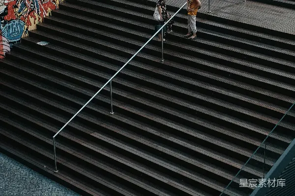 高清摄影 城市街头的阶梯与涂鸦艺术