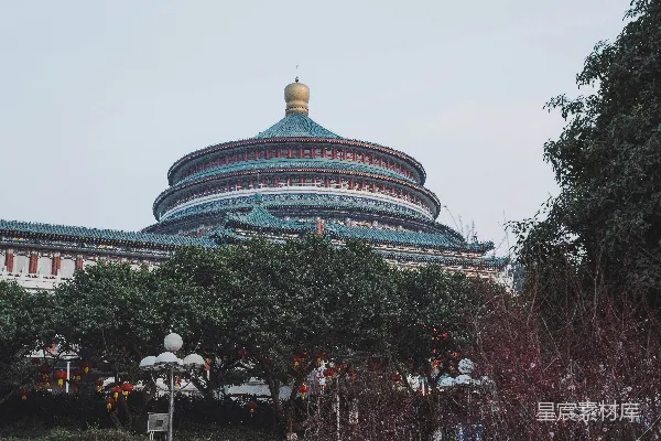 高清摄影 重庆人民大礼堂的美丽清晨