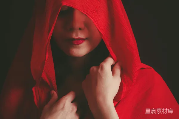 高清摄影 红色神秘面纱