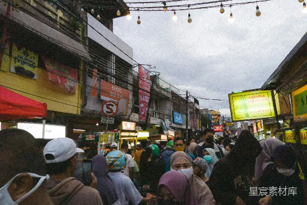 高清摄影 热闹的市场夜景