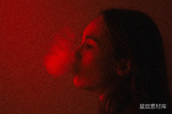 高清摄影 红雾中的侧脸轮廓