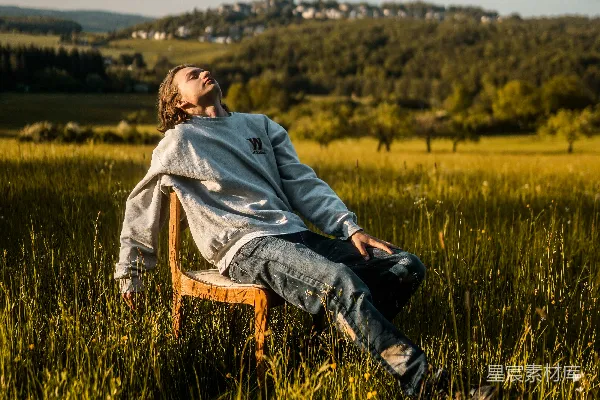 高清摄影 自由的灵魂：草地上的静谧时光
