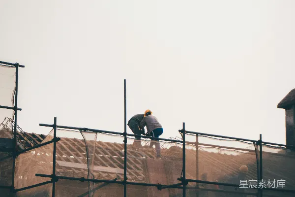 高清摄影 建筑工地的黄昏时光