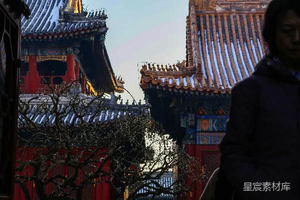 高清摄影 冬日古庙静谧景色