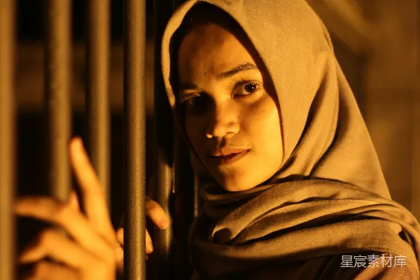 高清摄影 夜晚的围栏旁的女性