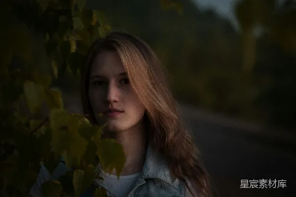 高清摄影 黄昏中的少女