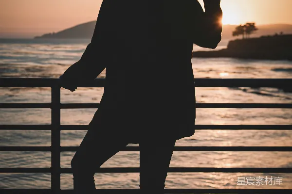 高清摄影 夕阳下的独行者
