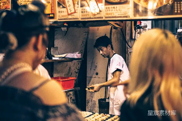 高清摄影 夜市摊位上的美食