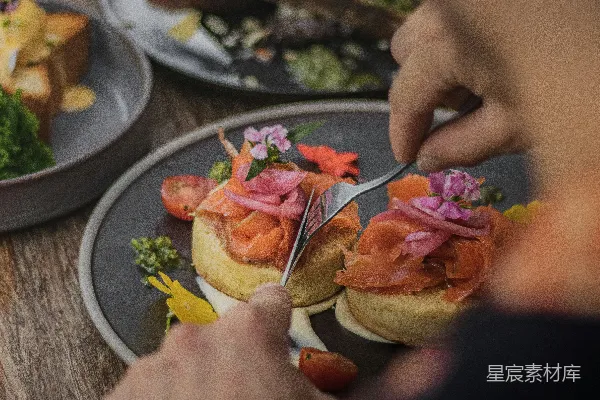 高清摄影 精致美食的享受时光