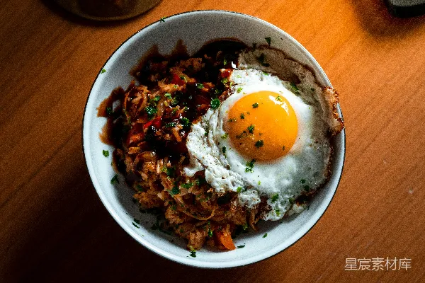 高清摄影 煎蛋与炒饭