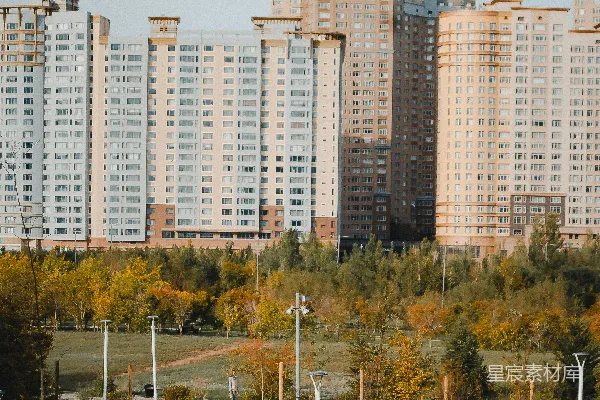 高清摄影 城市公园与高楼大厦