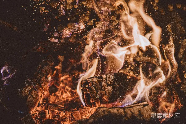高清摄影 熊熊燃烧的篝火