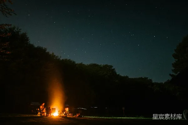 高清摄影 篝火下的夜晚