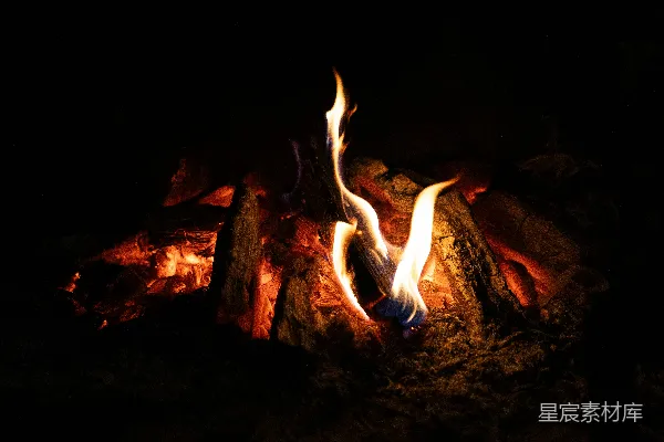 高清摄影 夜晚的篝火