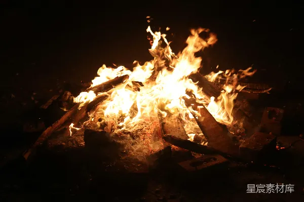 高清摄影 篝火夜景