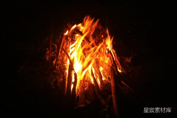 高清摄影 篝火夜景