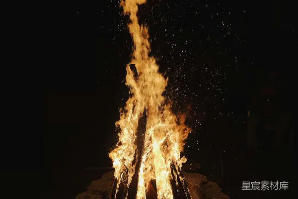 高清摄影 篝火夜景