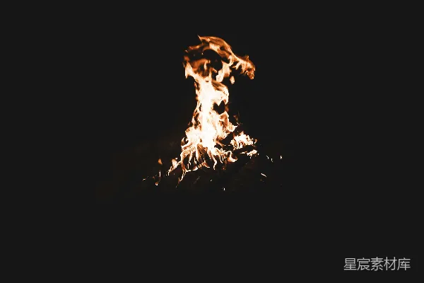 高清摄影 夜幕下的篝火