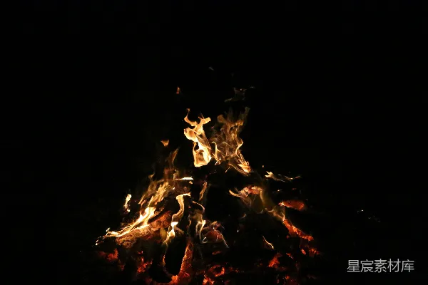 高清摄影 篝火夜景