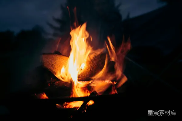 高清摄影 夜晚的篝火