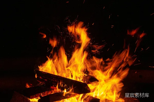 高清摄影 夜幕下的篝火