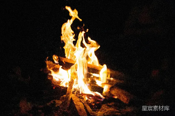 高清摄影 篝火夜景