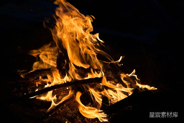 高清摄影 夜晚的篝火