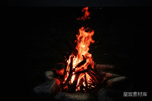 高清摄影 篝火夜景