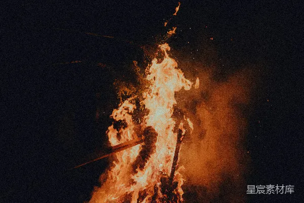 高清摄影 夜空下的篝火