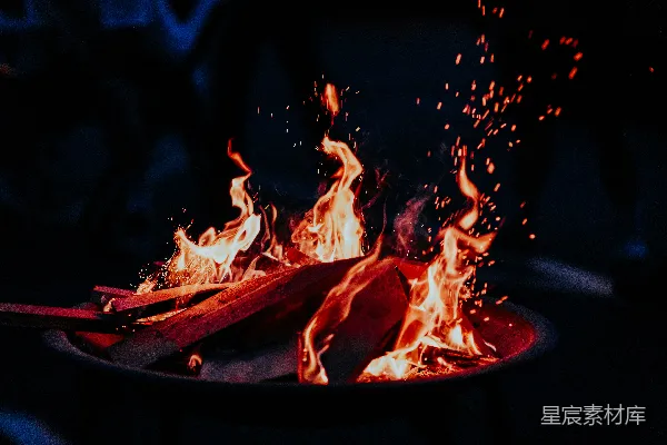 高清摄影 篝火的夜