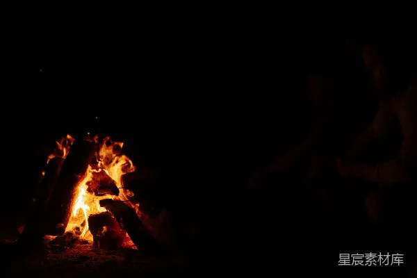 高清摄影 篝火之夜的温馨时光