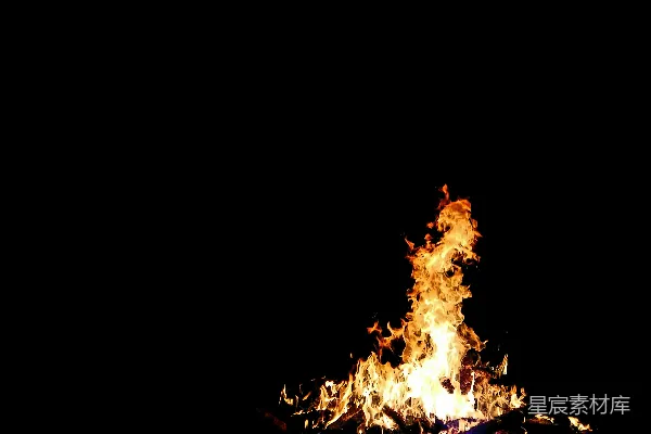高清摄影 夜幕下的篝火