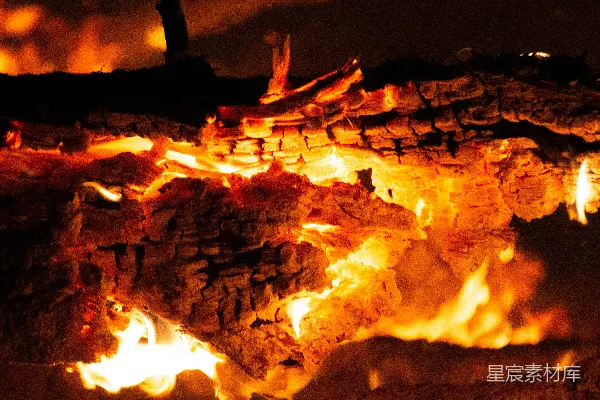高清摄影 夜幕下的篝火