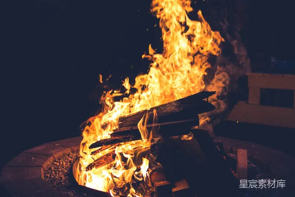 高清摄影 夜晚的篝火
