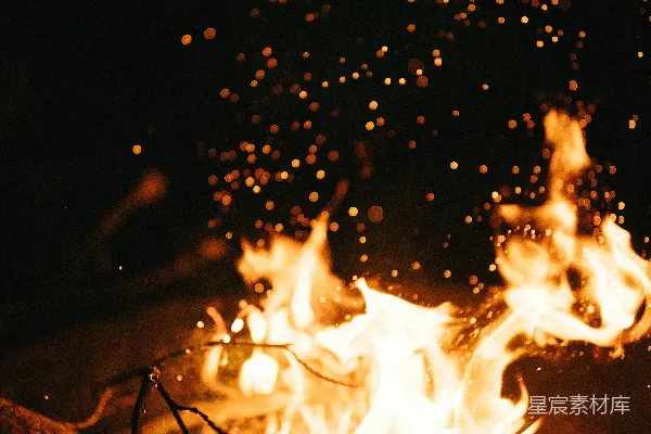 高清摄影 篝火夜景