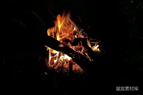 高清摄影 篝火夜景