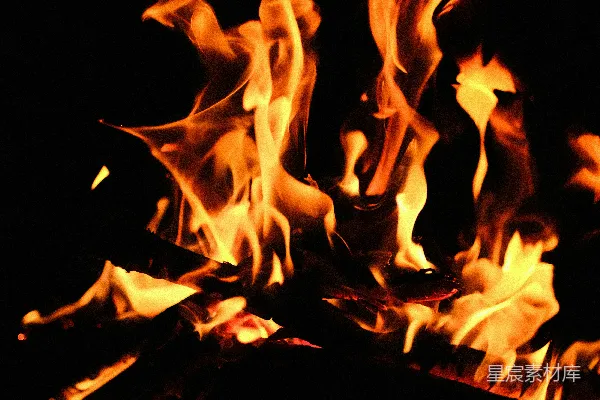 高清摄影 夜幕下的篝火