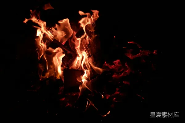 高清摄影 夜幕下的篝火