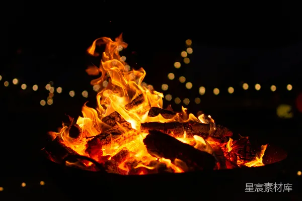 高清摄影 篝火夜景