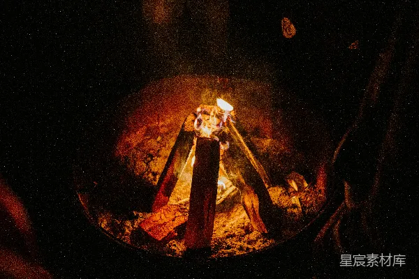 高清摄影 篝火夜景