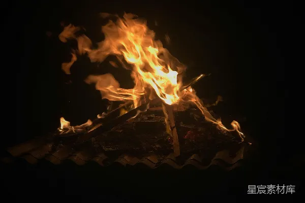 高清摄影 夜晚的篝火