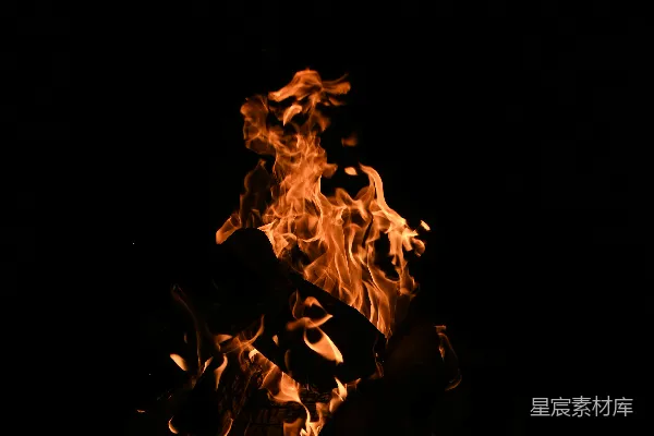 高清摄影 夜幕下的篝火